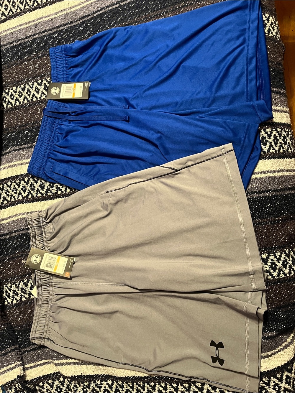 Under Armour Blue and Gray Performance Shorts Duo